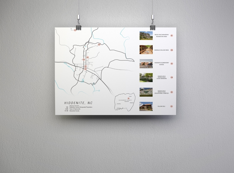 Map of Hiddenite and surrounding area